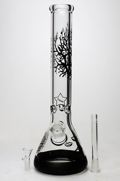 15.5" Tree of Life 7mm classic beaker glass bong