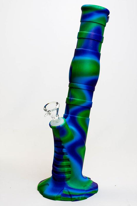 13" Detachable silicone straight Blue tube water bong