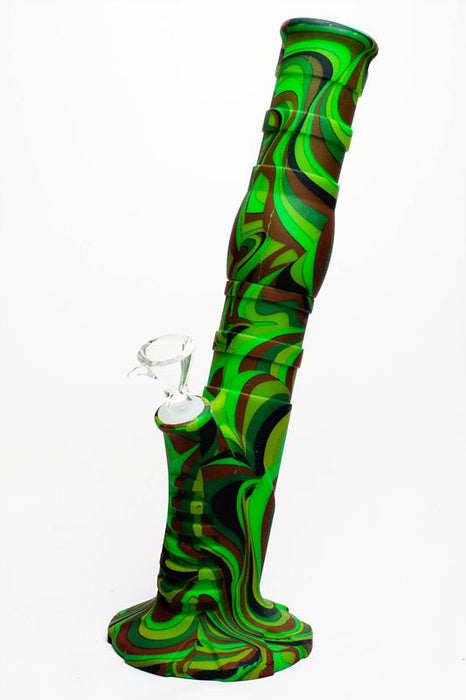 13" Detachable silicone straight Green tube water bong
