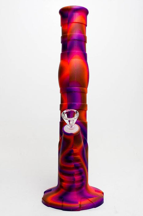 13" Detachable silicone straight Pink tube water bong