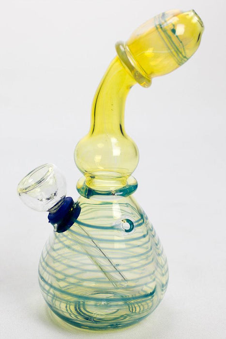 6" changing color glass water bong