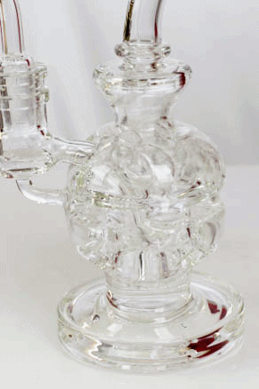 6" Double glass recycle rig with shower head diffuser