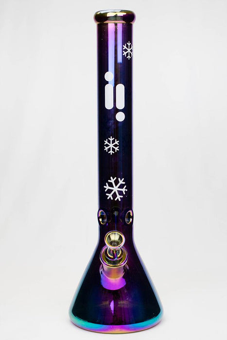 18" Infyniti Snowflake 7 mm metallic glass water bong