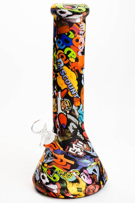 12" graphic printed silicone detachable water bong