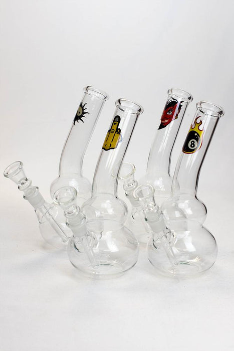 8" glass water bong with bowl stem