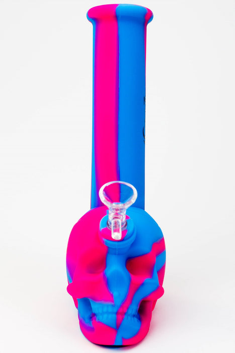 9" Genie skull multi colored detachable silicone water bong