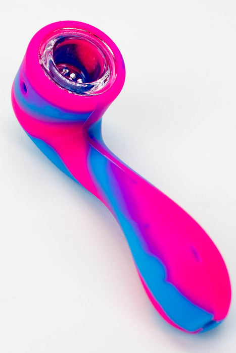 4.5" Silicone hand pipe with glass bowl
