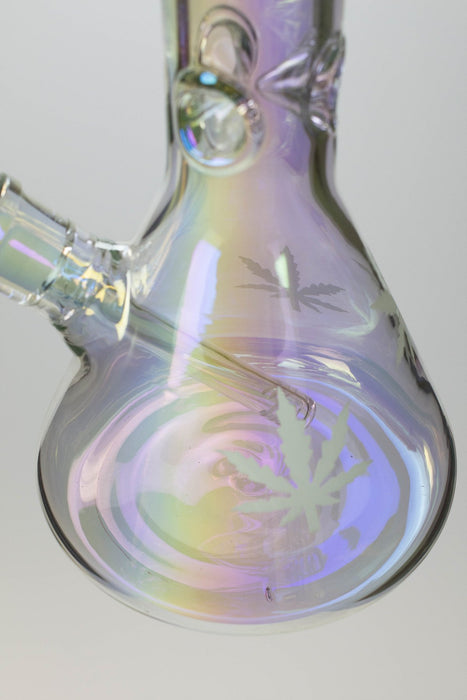 24" Infyniti leaf 7 mm metallic glass water bong