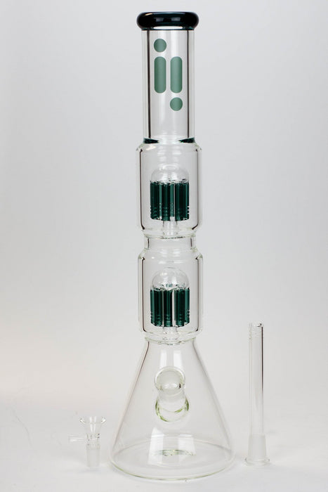 17.5" Infyniti 7 mm thickness Dual 8-arm glass water bong