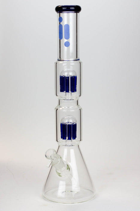 17.5" Infyniti 7 mm thickness Dual 8-arm glass water bong