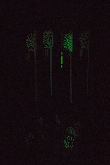 24" Infyniti Tree of Life 7 mm metallic Glow in the dark glass water bong