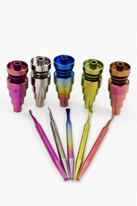 Titanium 6-in-1 Domeless Nail and Dabber set