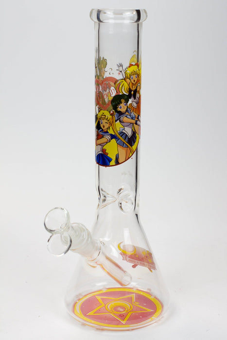 12" Cartoon beaker glass water bong