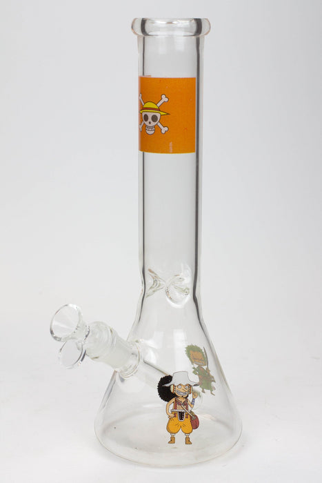 12" Cartoon beaker glass water bong