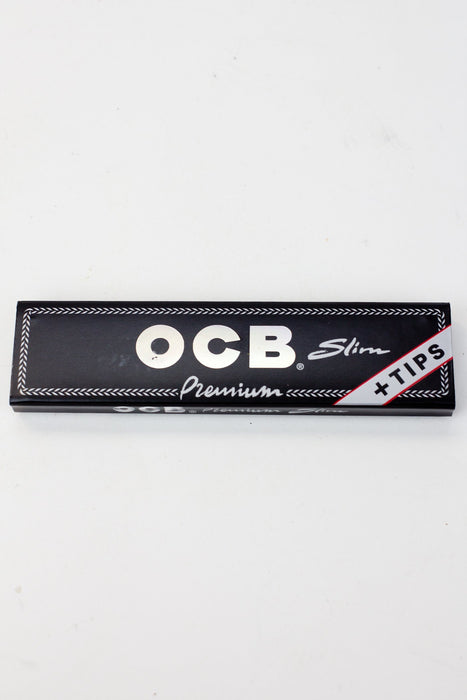 OCB King Slim Premium rolling paper with Tips Pack of 2