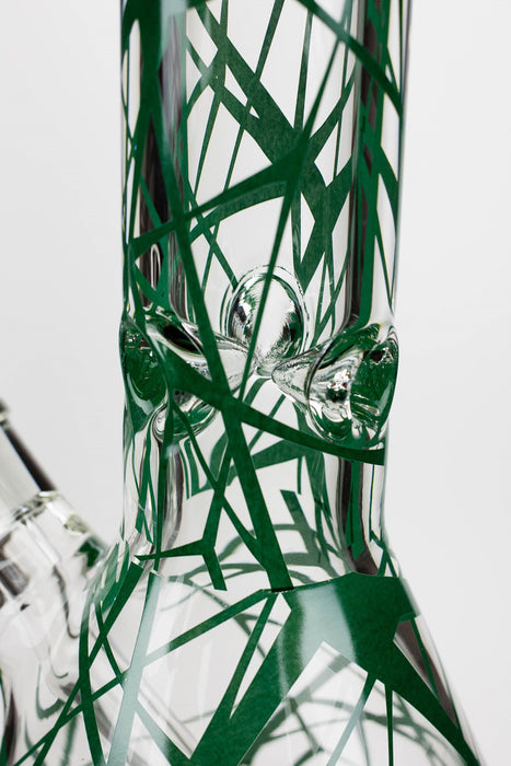 18" Spider web 9mm beaker glass bong