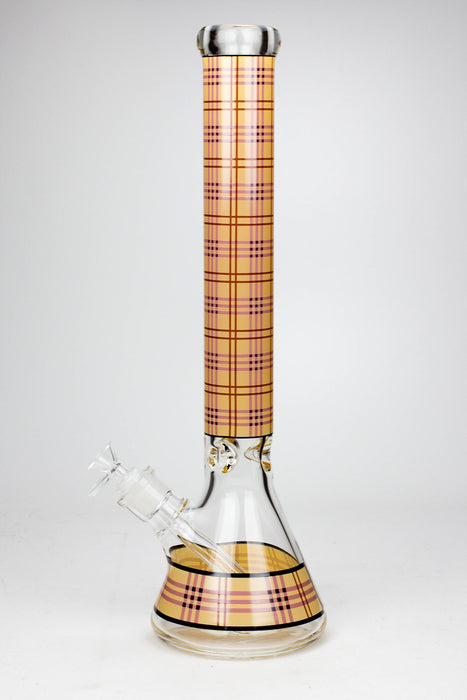 17.5" Check pattern 9 mm glass beaker bong