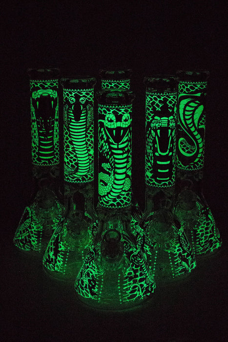 14" King Cobra Glow in the dark 9 mm glass bong