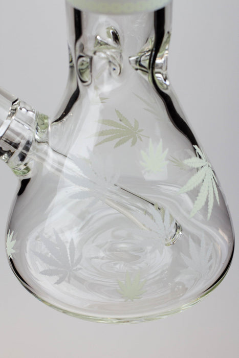 14" Infyniti Leaf Glow in the dark 7 mm glass bong