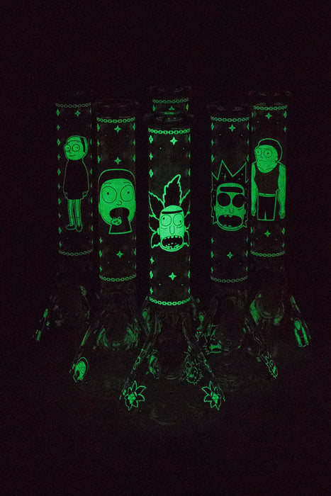 12" Cartoon glass water bong-Glow in the dark