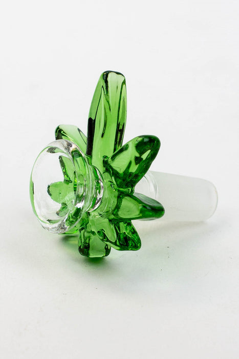 Thick glass bowl with leaf handle
