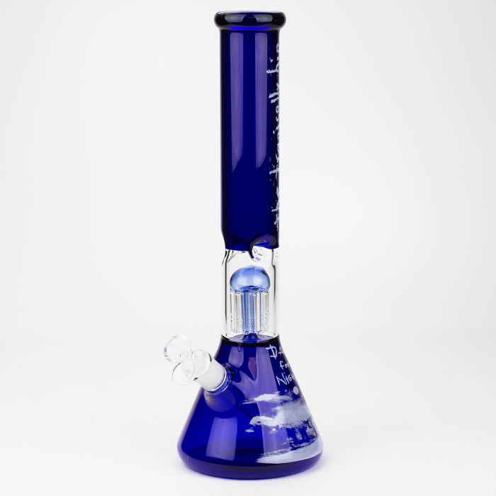 THE TRAGICALLY HIP-15.5" blue glass water pipe with single percolator by Infyniti