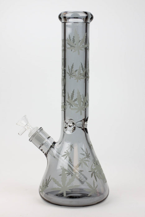 14" XTREME Glass / 7 mm / Leaf Electroplated Glass beaker Bong