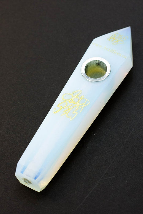 Acid Secs - Golden Engraved Opal Smoking Pipe