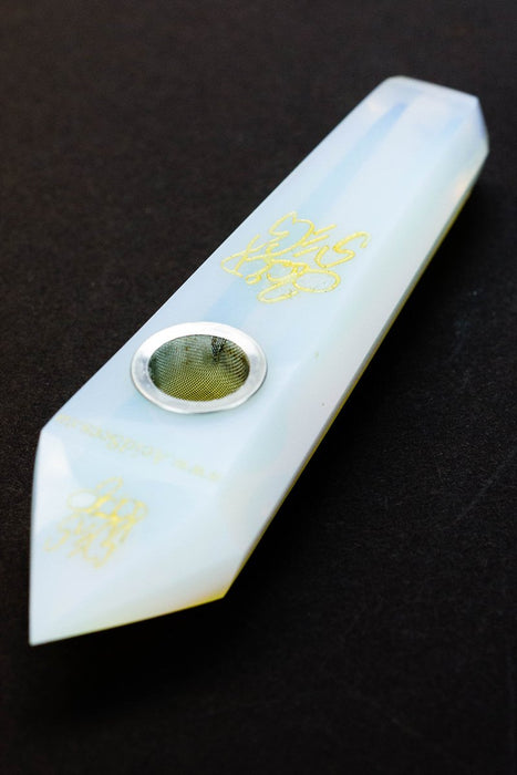 Acid Secs - Golden Engraved Opal Smoking Pipe