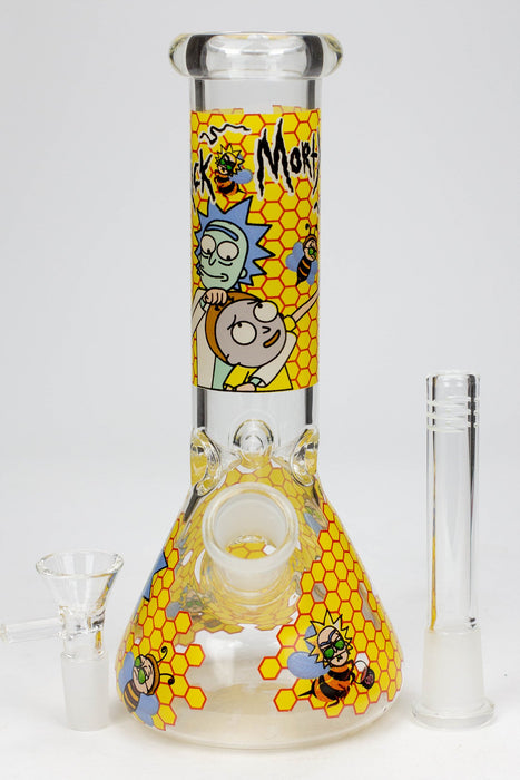 8" NM glass water bong-Bee