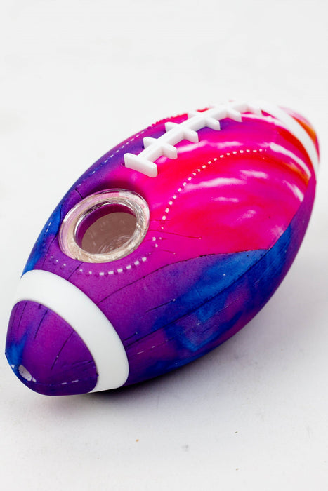 Football Silicone hand pipe with glass bowl