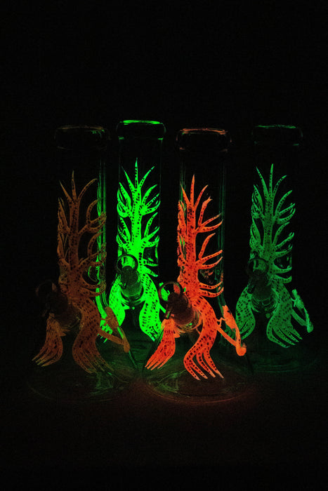 11.5" Glow in the dark color tree glass beaker bong [CD2002]