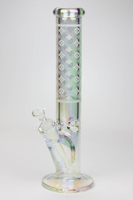 14" Luxury Logo 7 mm classic Electroplated Straight Tube Bong
