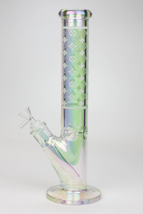14" Luxury Logo 7 mm classic Electroplated Straight Tube Bong