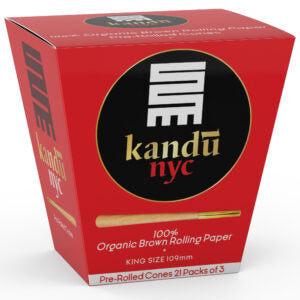 Kandu NYC King Size Pre Rolled Cones, Display Box 21 Count with 3 Cones Each