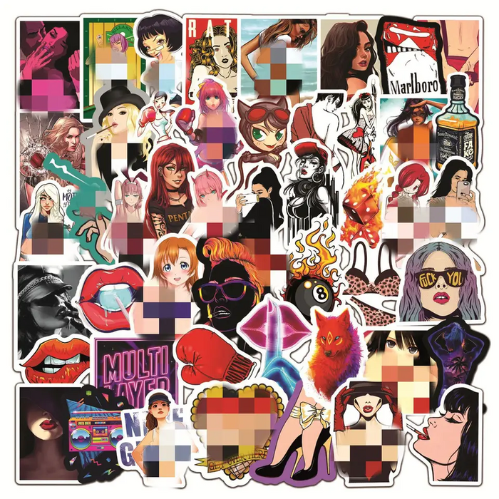 50pcs Assorted Pin Up Girls Design Stickers