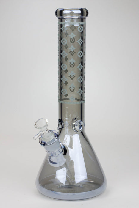 14" Luxury Logo 7 mm classic Electroplated Glass beaker Bong n