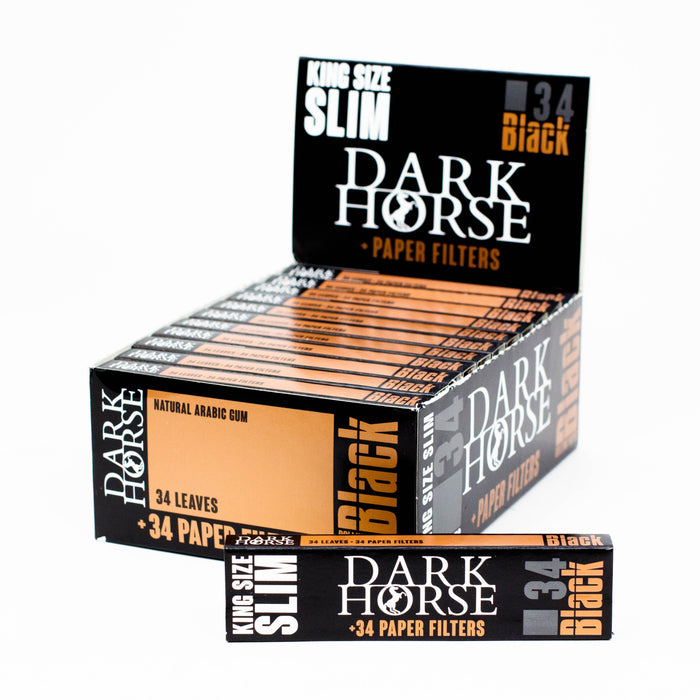 Rolling Paper DARK HORSE king slim Black Paper + Filters with stick