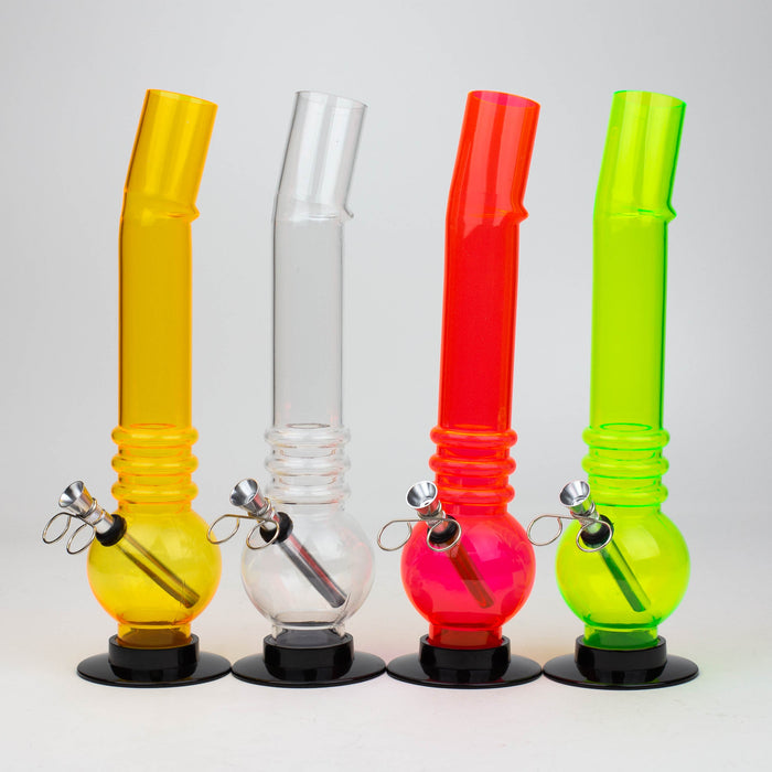 11" bent neck acrylic water pipe assorted [FP series]