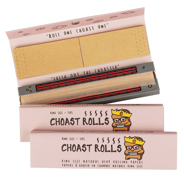 Choast Rolls - King Slim Size - Natural Hemp Papers - 22 Packs Per Carton