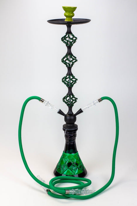 31" 2 hoses Twisted Wrought Metal Hookah [MD2206]