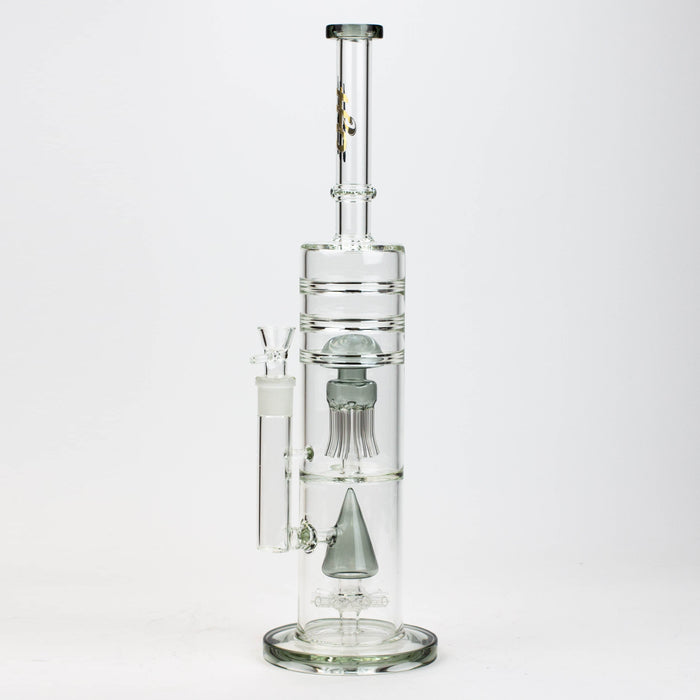 17" H2O dual diffuser glass water bong [H2O-5002]