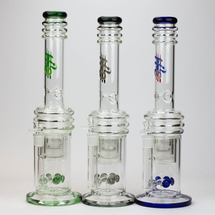 17" H2O glass water bong with double layer honeycomb [H2O-5005]