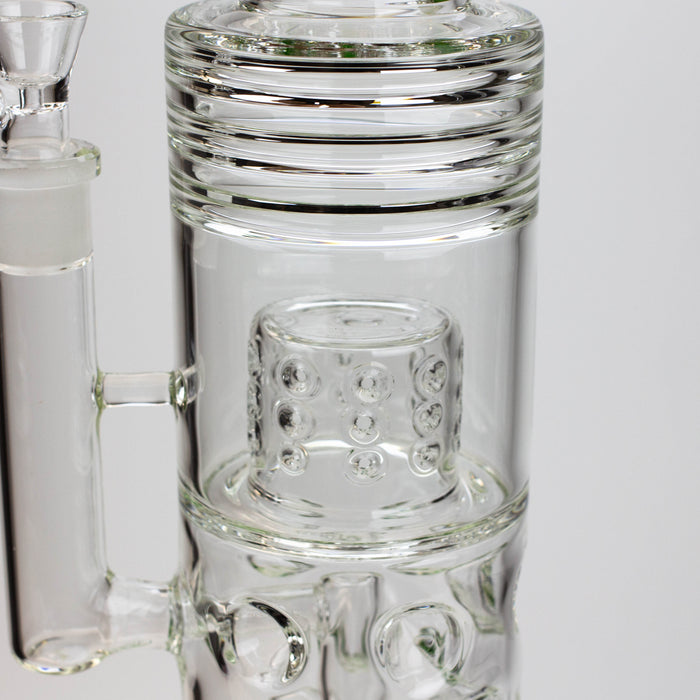 18" H2O glass water bong with triple mini shower head diffuser [H2O-5007]