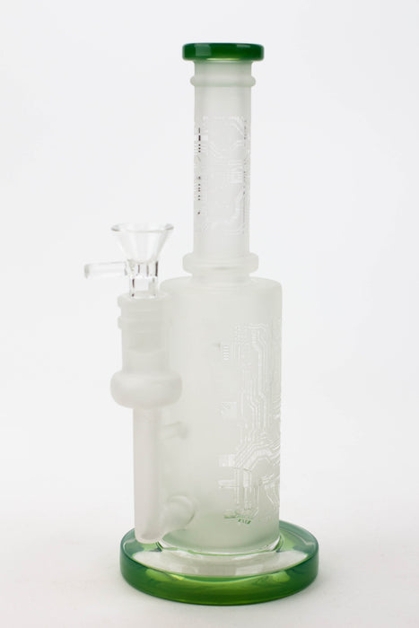9.5" Sandblasting glass water bong with tire diffuser [Q14]