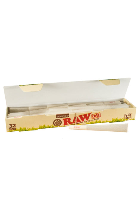 RAW ORGANIC PRE-ROLLED CONE 1¼ – 32/PACK