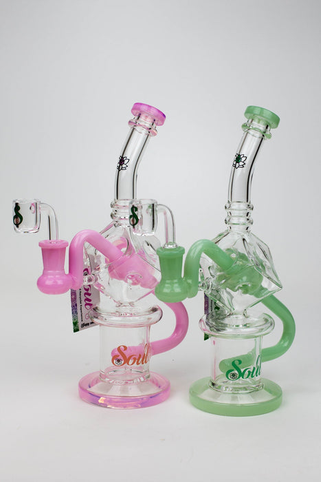 9" SOUL Glass 2-in-1 cube recycler bong