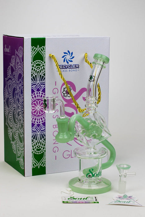 9" SOUL Glass 2-in-1 cube recycler bong