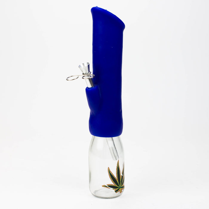 12" Silicone water bong with glass base [WP009]