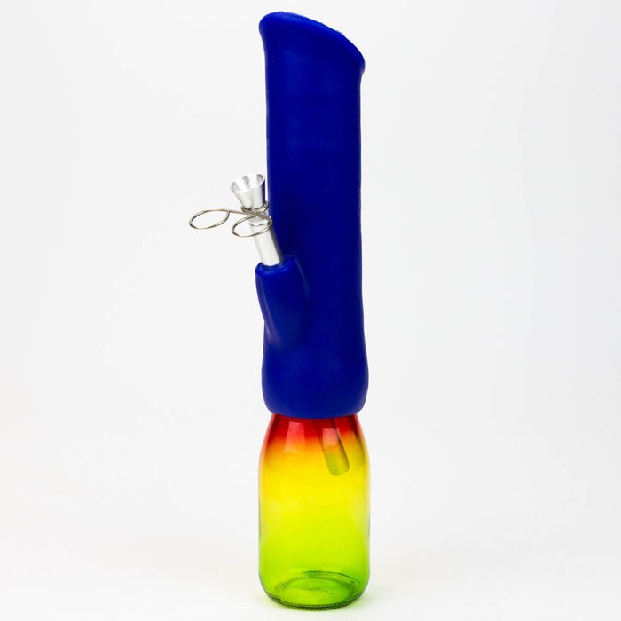 12" Silicone water bong with glass base [WP009A]
